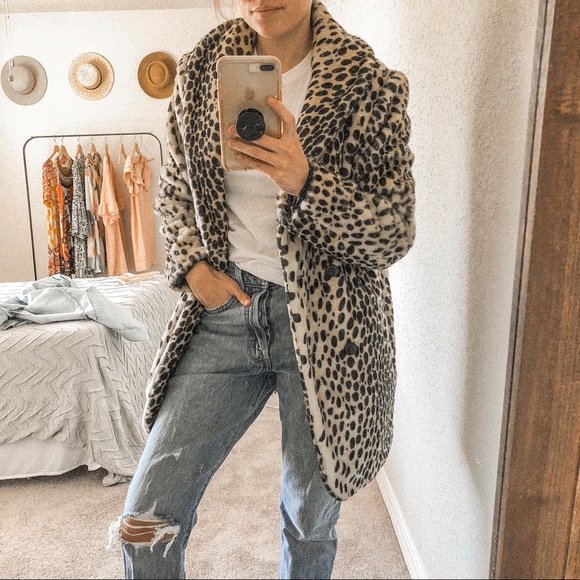 ASOS Jackets & Blazers - ASOS Faux Leopard Coat